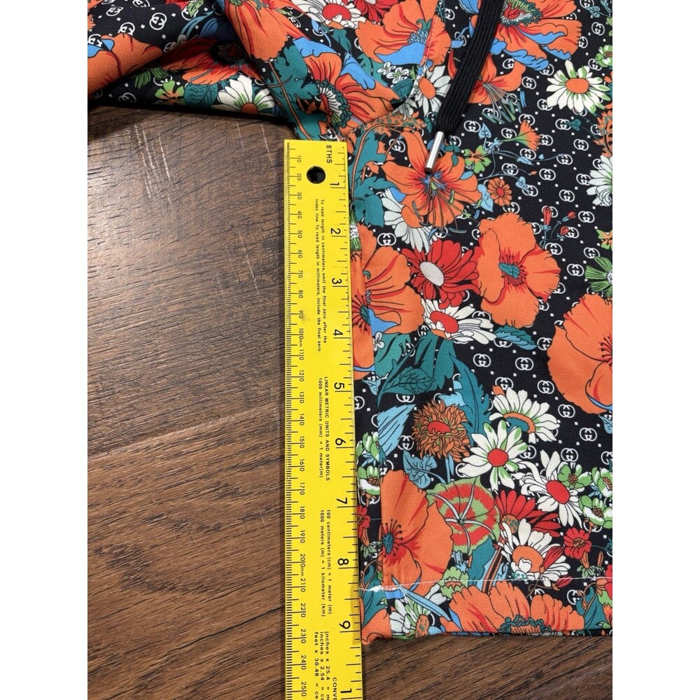 Gucci Men's Multicolor Floral Shorts 9" Inseam Pockets Elastic Drawstring - Picture 9 of 11